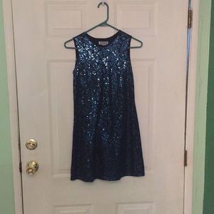 Blue sequin dress